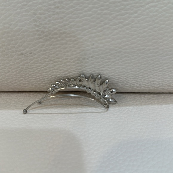 Silver Rhinestone Left Ear Clip Earring - Picture 3 of 5